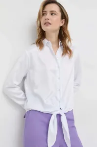 Košile Guess dámská, bílá barva, regular, s klasickým límcem