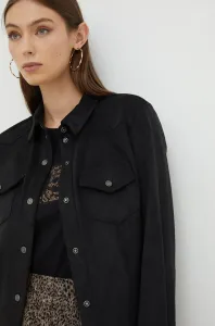 Košile Guess dámská, černá barva, regular, s klasickým límcem