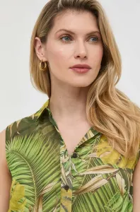 Košile Guess dámská, zelená barva, relaxed, s klasickým límcem #5821000