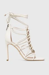 Kožené sandály Guess BINI bílá barva, FL6BNI LEA03 #5050400