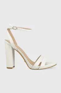 Kožené sandály Guess FYNLEE bílá barva, FL6FYN LEA03 #5251205