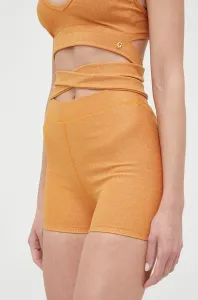 Kraťasy Guess dámské, oranžová barva, hladké, medium waist #5053493