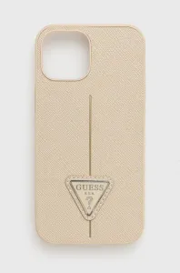 Guess GUHCP13SPSATLE Apple iPhone 13 mini beige hardcase Saffiano Triangle Logo