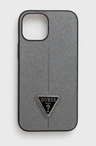 Guess GUHCP13SPSATLG Apple iPhone 13 mini silver hardcase Saffiano Triangle Logo