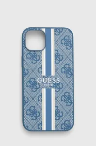 Pouzdro Guess 4G Printed Stripes MagSafe pro iPhone 14 Plus - modré