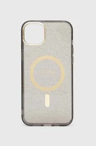 Pouzdro Guess Glitter Gold MagSafe pro iPhone 14 Plus - černé