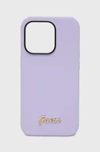 Silikonové pouzdro Guess Vintage Gold Logo pro iPhone 14 Pro - fialové