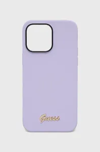 Silikonové pouzdro Guess Vintage Gold Logo pro iPhone 14 Pro Max - Purple