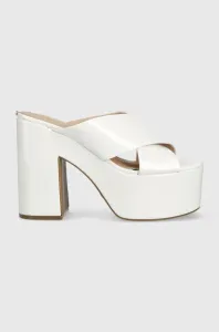 Pantofle Guess LANTZ dámské, bílá barva, na podpatku, FL6LNT PAF03 #5043432