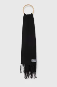 Šátek z vlněné směsi Guess černá barva, hladký