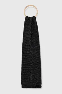 Šátek z vlněné směsi Guess černá barva, hladký #5970032