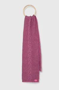 Šátek z vlněné směsi Guess fialová barva, hladký #5970034