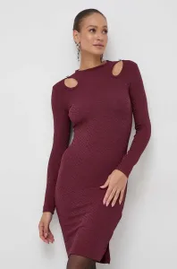 Šaty Guess vínová barva, mini #5971957