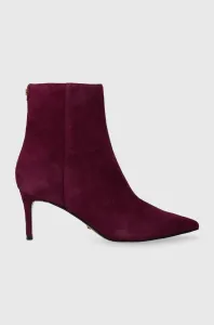 Semišové boty Guess BRAYAN dámské, vínová barva, na podpatku, FL8BRN SUE10