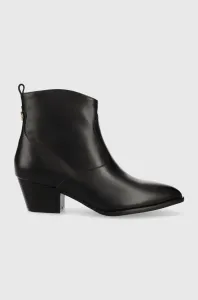 Westernové kožené boty Guess BOYTA dámské, černá barva, na podpatku, FL7BOY LEA10