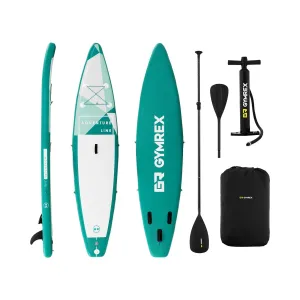 Nafukovací stand up paddleboard 120 kg zelená sada s pádlem a příslušenstvím - Vodní sporty Gymrex