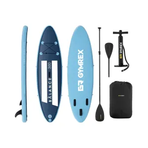 Nafukovací stand up paddleboard 135 kg světle a tmavě modrá sada s pádlem a příslušenstvím - Vodní sporty Gymrex