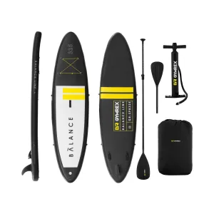 Nafukovací stand up paddleboard 145 kg černá / žlutá sada s pádlem a příslušenstvím - Vodní sporty Gymrex