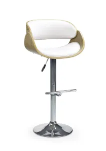 HALMAR Barová židle H43 světlý dub/bílá