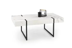 HALMAR Konferenční stolek Bianca bílý mramor/černá