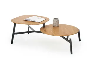 HALMAR Konferenční stolek ZIGGY 120 cm zlatý dub/černý