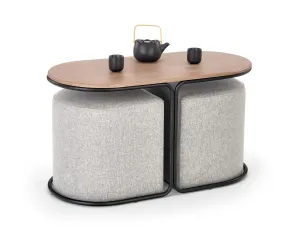 Konferenční stolek Pampa ořech/popelavě šedá/černá