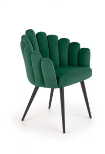 Židle K410 látka velvet/kov tmavě zelená