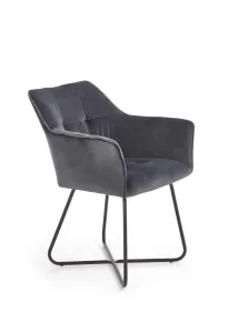 Židle K377 látka velvet/kov popelavě šedá