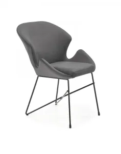 Židle K458 látka velvet/kov popelavě šedá