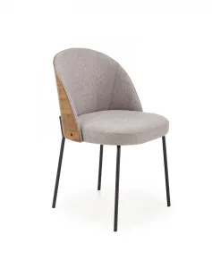 Židle K451 látka/překližka/kov šedá/světlý ořech