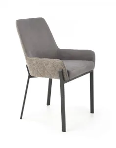 Židle K439 látka/kov tmavě šedá/béžová 55x54x86