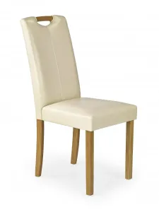 Židle Caro dřevo/eko kůže buk/krémová 42x58x96