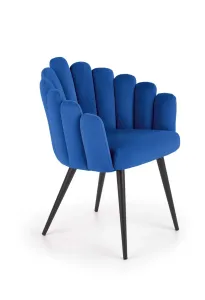 Židle K410 látka velvet/kov tmavě modráowy