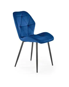 Židle K453 látka velvet/kov tmavě modrá