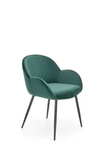 Židle K480 samet/kov tmavě zelená 59x59x79