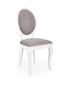 Židle Velo dřevo/látka bílá/šedá 44x53x96