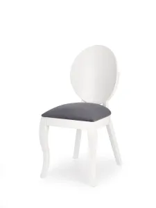Židle Verdi dřevo/látka bílá/šedá 50x55x90