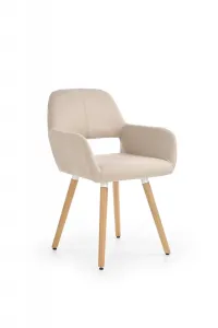 Židle K283 látka/dřevo béžová 56x56x80