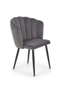 Židle K386 látka velvet/kov popelavě šedá