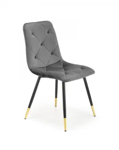 Židle K438 látka velvet/kov popelavě šedá