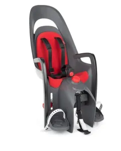 dětská sedačka HAMAX CARESS PLUS polohovací s uzamykatelným adaptérem na nosič - ŠEDÁ / ČERVENÁ