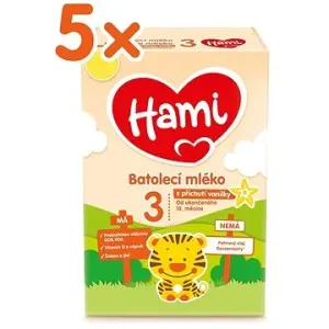 Hami 3 batolecí mléko s příchutí vanilky 5× 600 g
