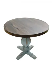 Hanah Home Jídelní stůl MANORCA 75 cm hnědý/světle modrý