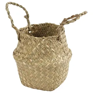 Světlý košík z mořské trávy / různé velikosti (úložný koš s držadly)
