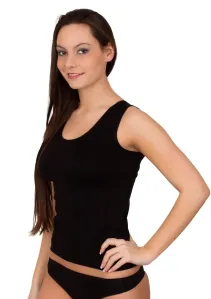 Dámská bezešvá košilka na široká ramínka vzor 06-26 Hanna Style Barva/Velikost: černá / L/XL