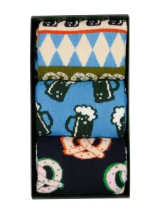 Nadměrná velikost: Happy Socks, 3 páry ponožek s motivem Oktoberfest Námořnická Modrá