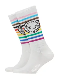 Nadměrná velikost: Happy Socks, Kotníkové ponožky s motivem kaktusu Bílá