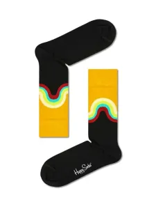 Nadměrná velikost: Happy Socks, Ponožky s motivem vln černá #4454619