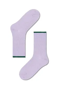 Ponožky Happy Socks Mariona Crew Sock dámské, fialová barva