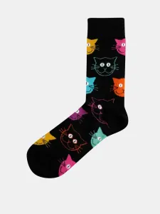 Happy Socks Cat Ponožky Černá